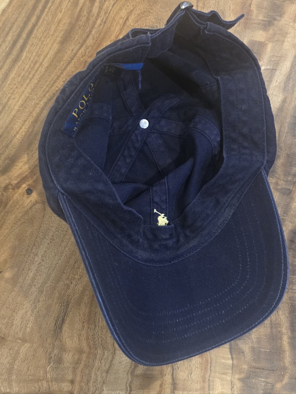 Polo by Ralph Lauren Navy Cap with Yellow Logo Trim - Unisex - Picture 2 of 7